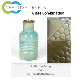 Sea Spray - EL103 over Spanish Moss EL113 Glaze Combination Sea Spray - EL103 over Spanish Moss EL113 Glaze Combination